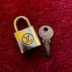 Rare 200-series Authentic Vintage Louis Vuitton Brass Lock & Key #214